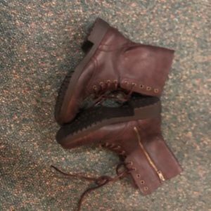 Dark brown combat boots